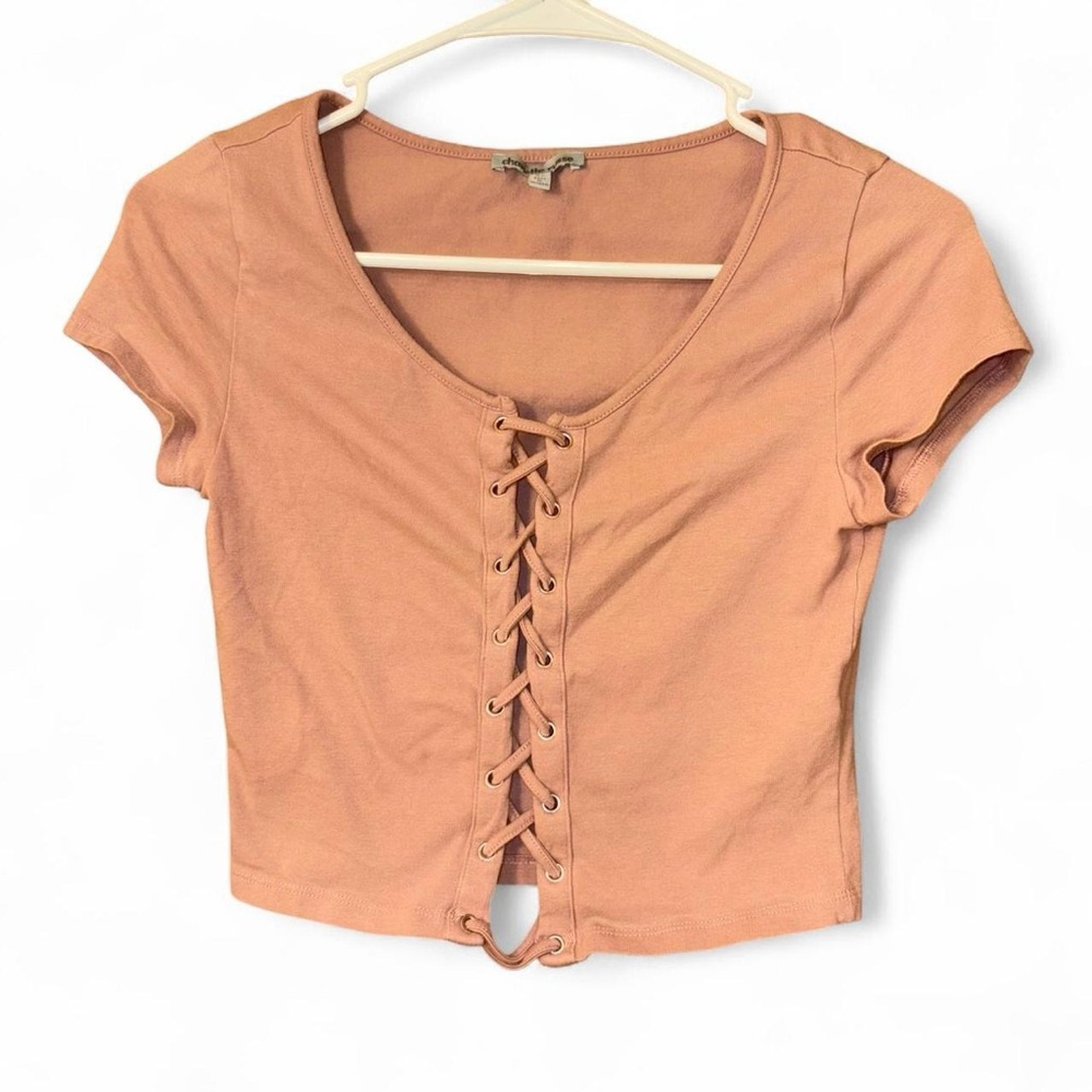 Charlotte Russe Lace-Up Crop Top Y2K